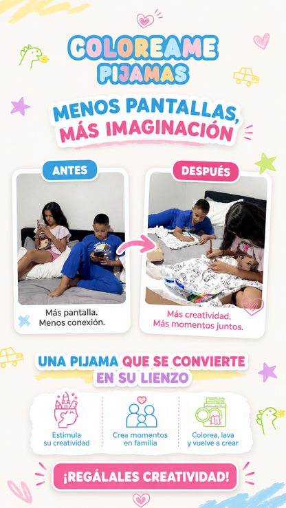 Kit Colóreame Pijamas + Marcadores Lavables ™