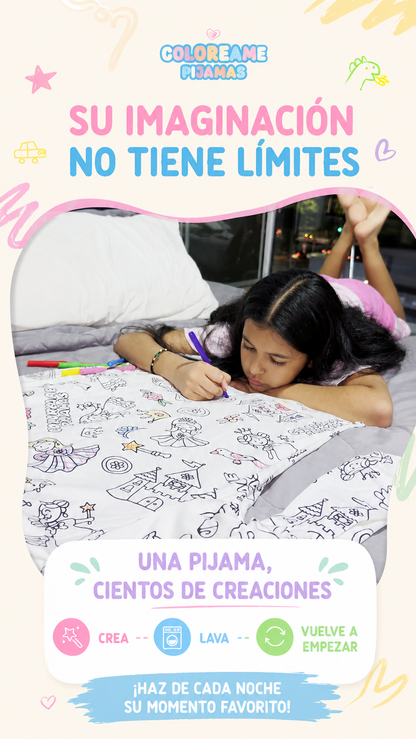 Kit Colóreame Pijamas + Marcadores Lavables ™